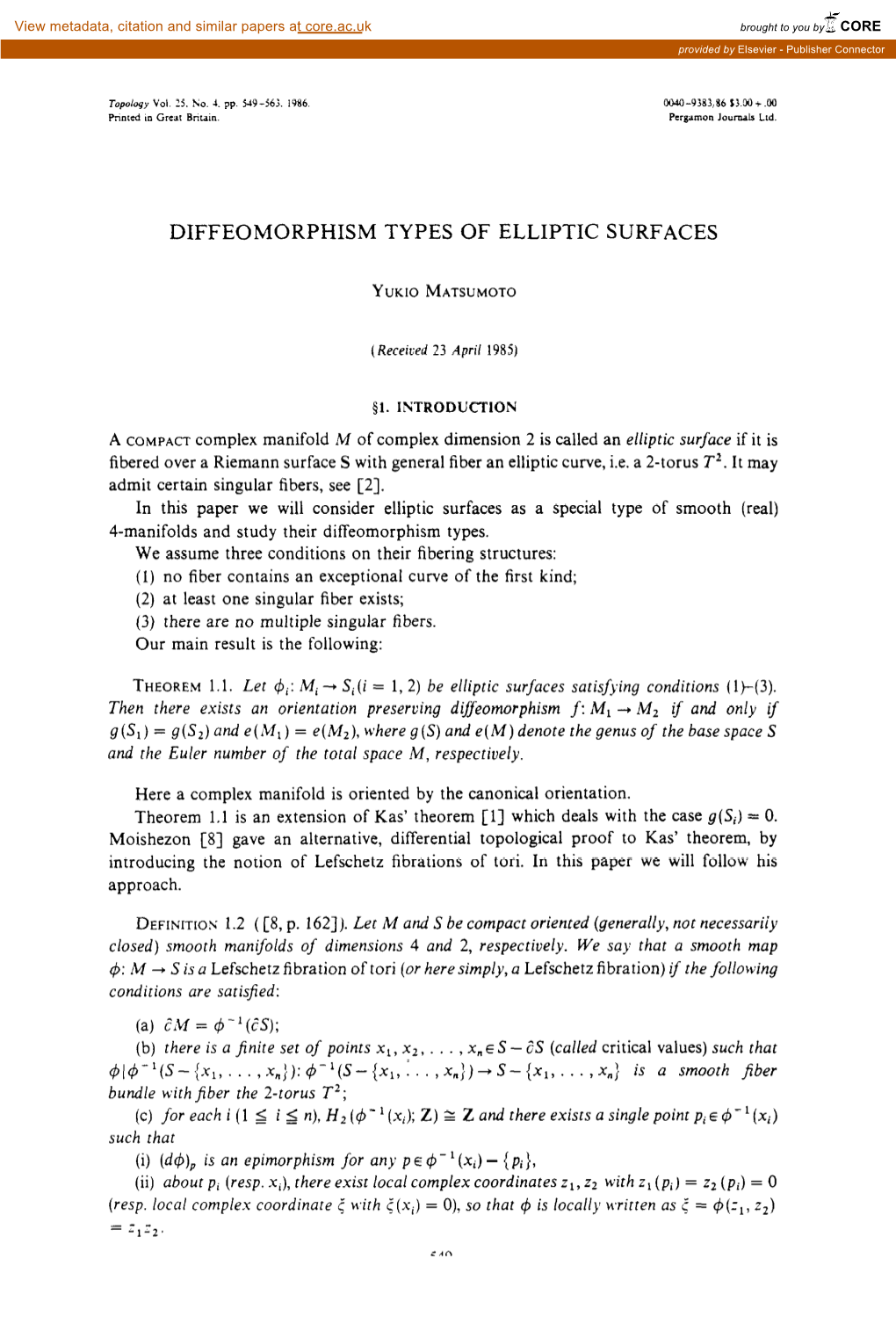 Diffeomorphism Types of Elliptic Surfaces