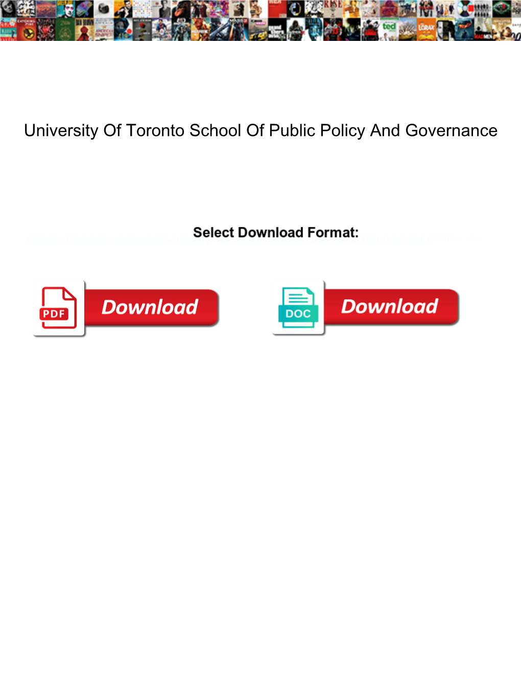 University of Toronto School of Public Policy and Governance