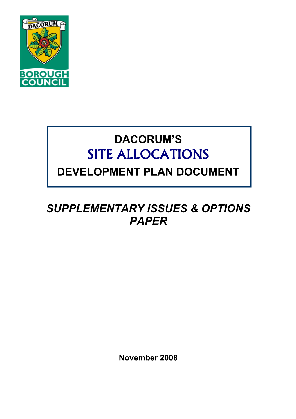 Site Allocations Development Plan Document