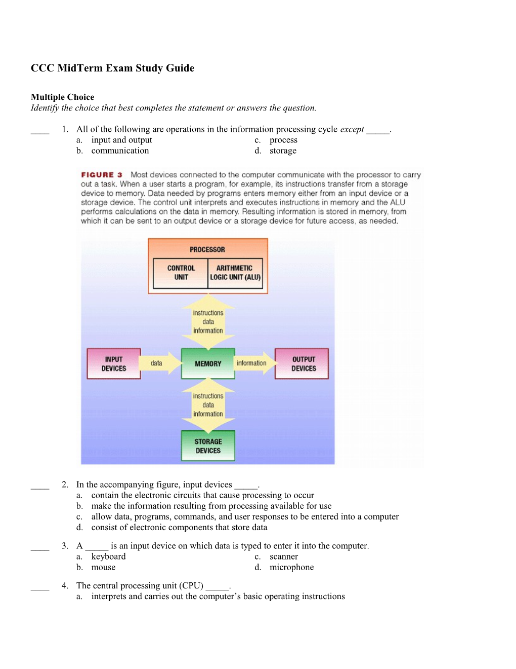 CCC Midterm Exam Study Guide