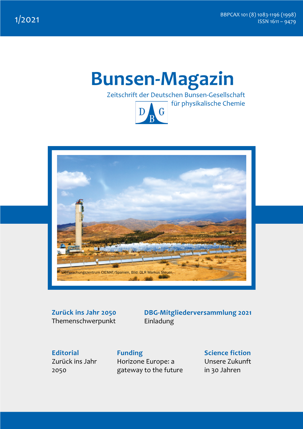 Bunsen-Magazin Zeitschrift Der Deutschen Bunsen-Gesellschaft Für Physikalische Chemie