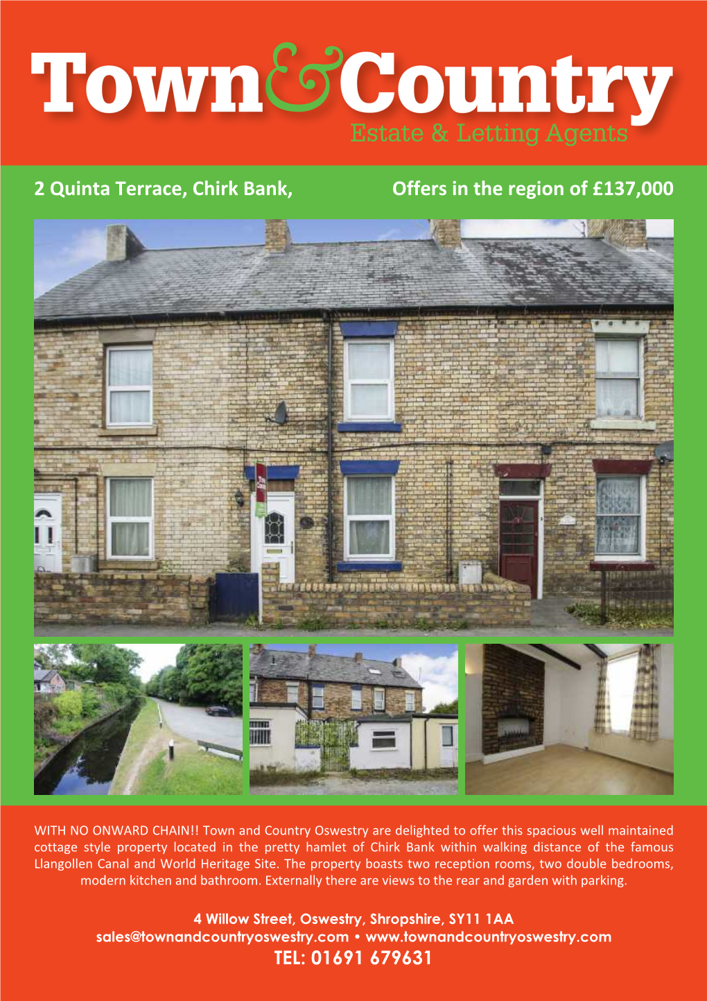 2 Quinta Terrace, Chirk Bank, Offers in the Region of £137,000