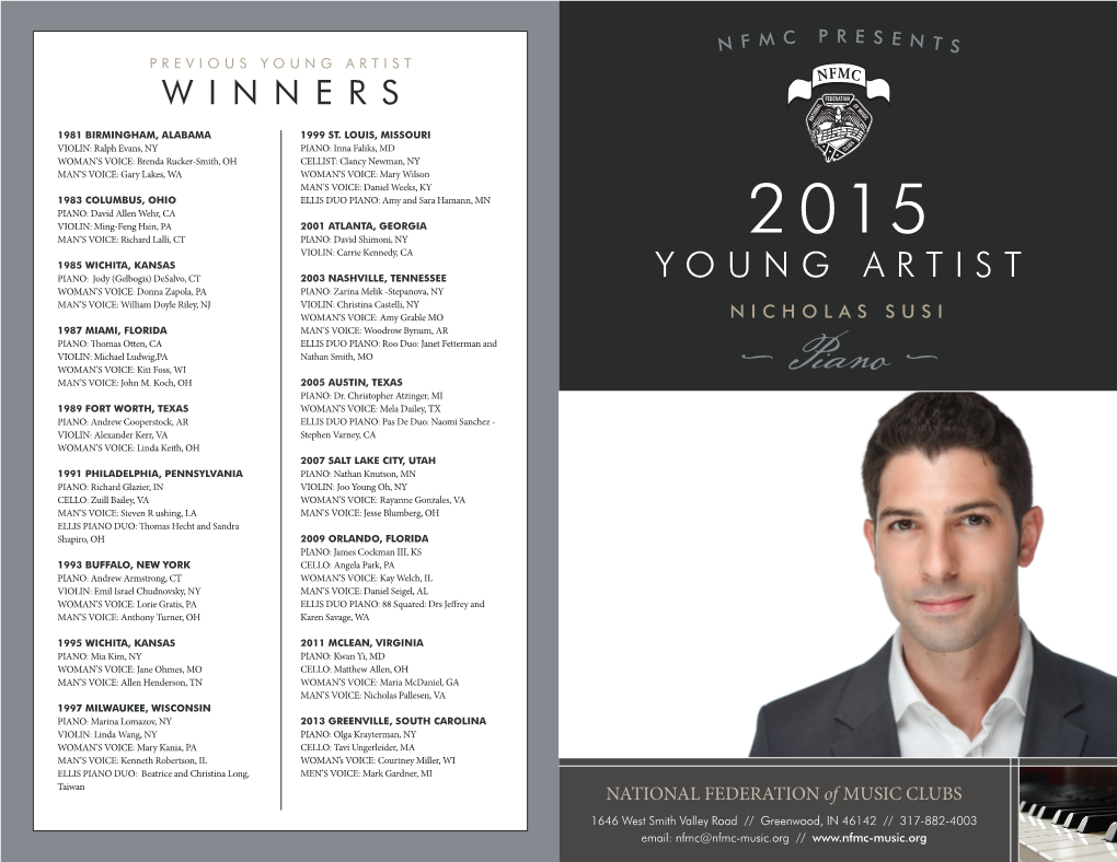 Young Artist Winners