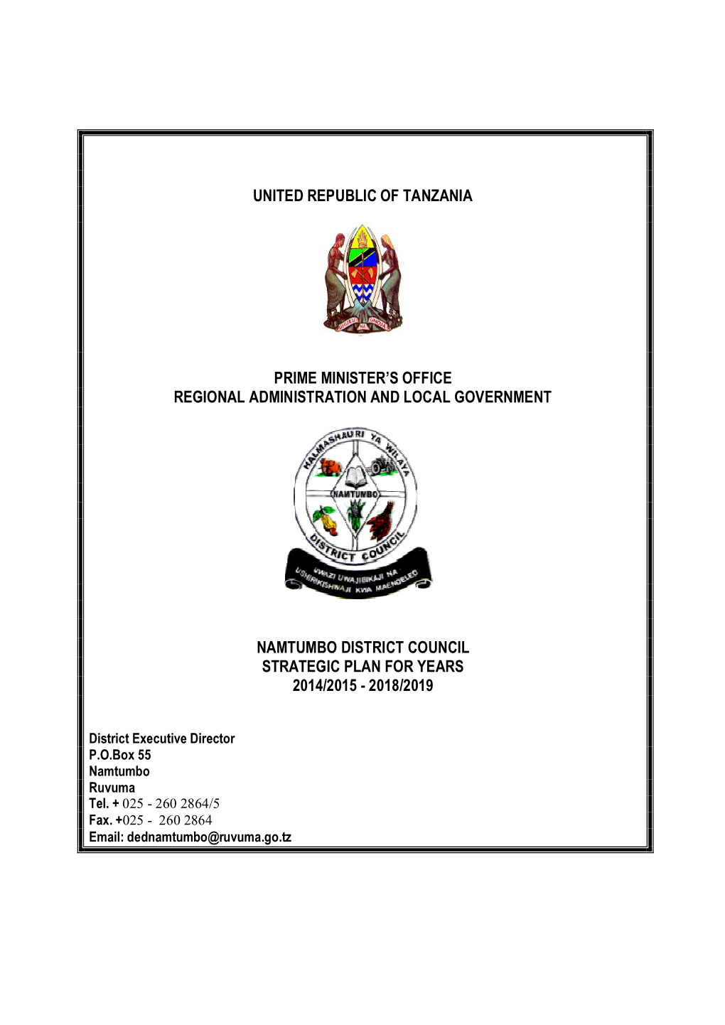 United Republic of Tanzania Prime Minister's Office