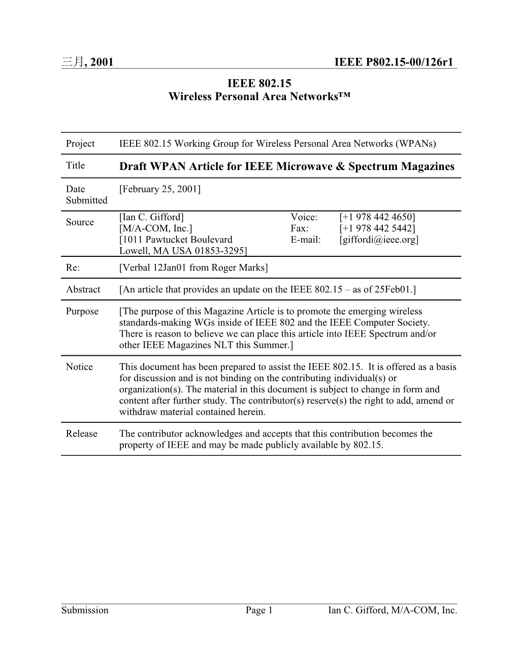 Draft WPAN Article for IEEE Microwave & Spectrum Magazines s1