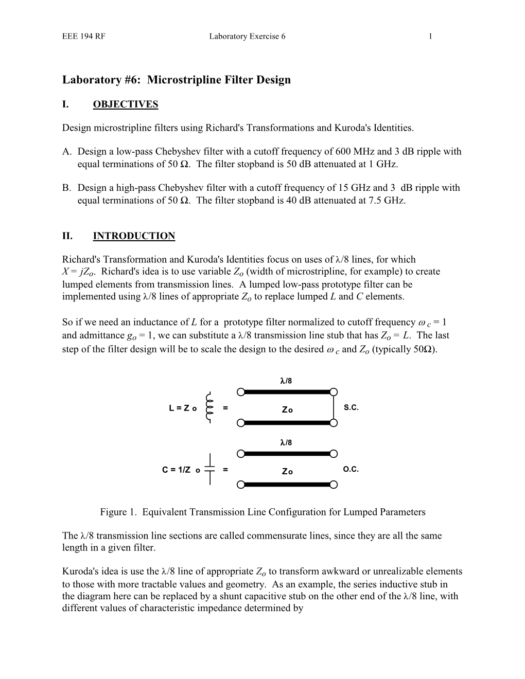 Laboratory #5: Filter Design Using Touchstone