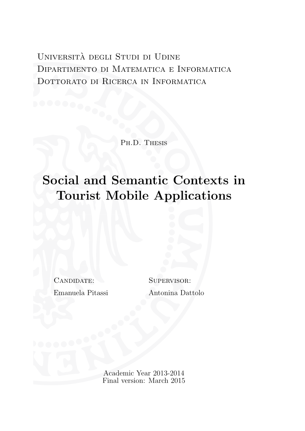 Social and Semantic Contexts in Tourist Mobile Applications