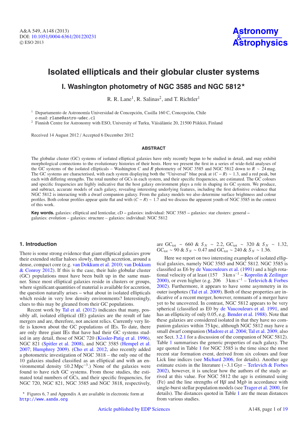 Isolated Ellipticals and Their Globular Cluster Systems I