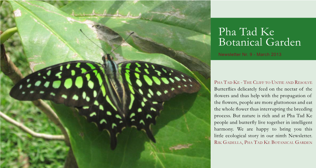 Pha Tad Ke Botanical Garden Newsletter Nr