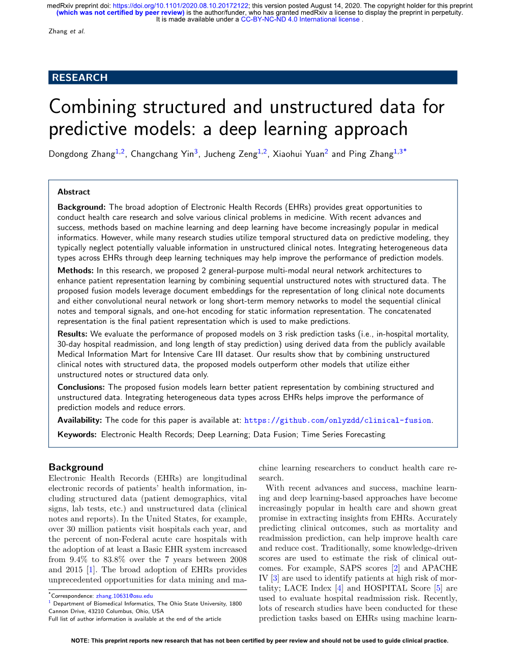 Combining Structured and Unstructured Data for Predictive Models: a Deep Learning Approach