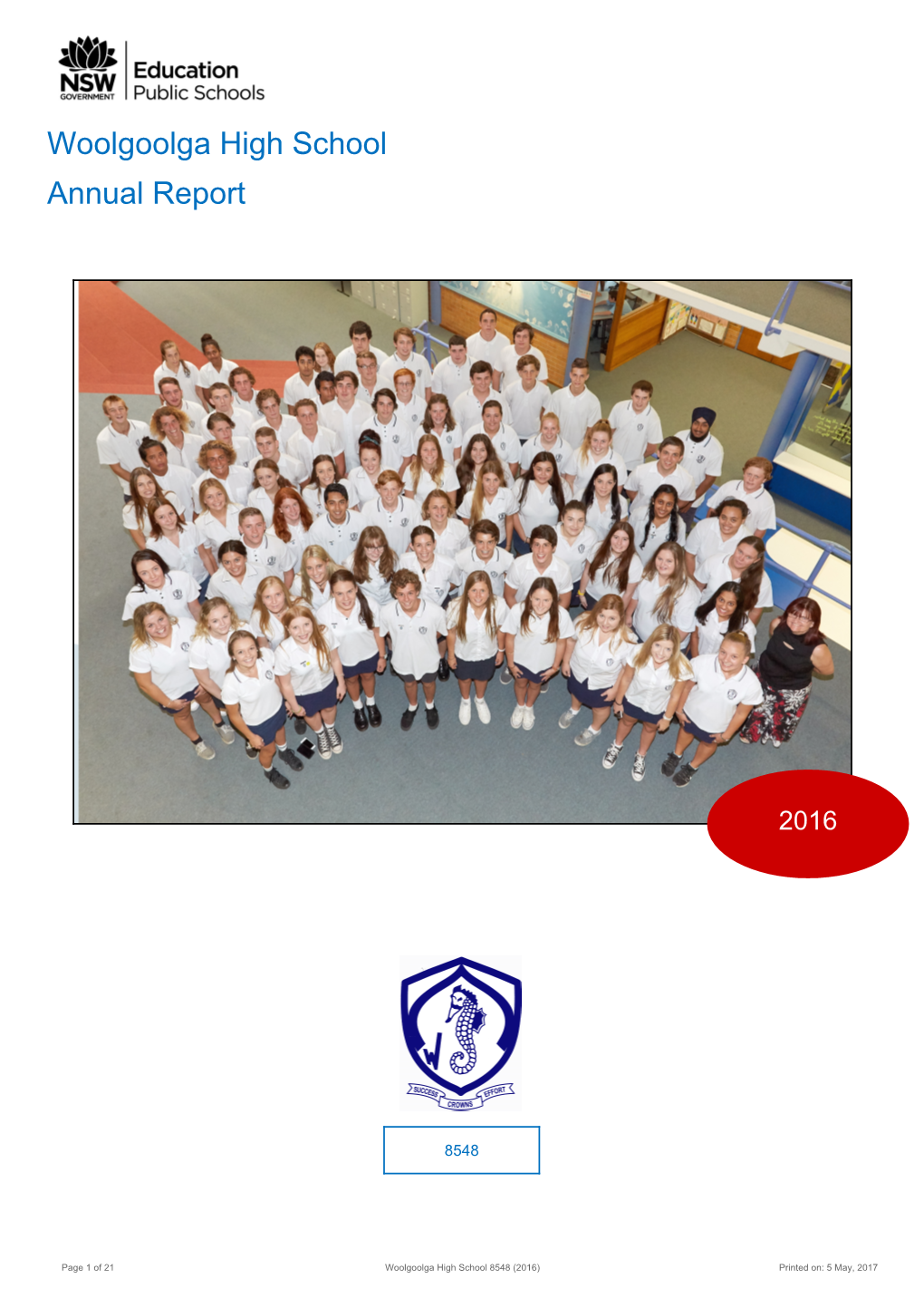 2016 Woolgoolga High School Annual Report