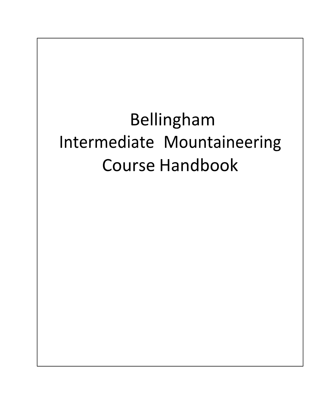 2014 Bellingham ICC Student Manual