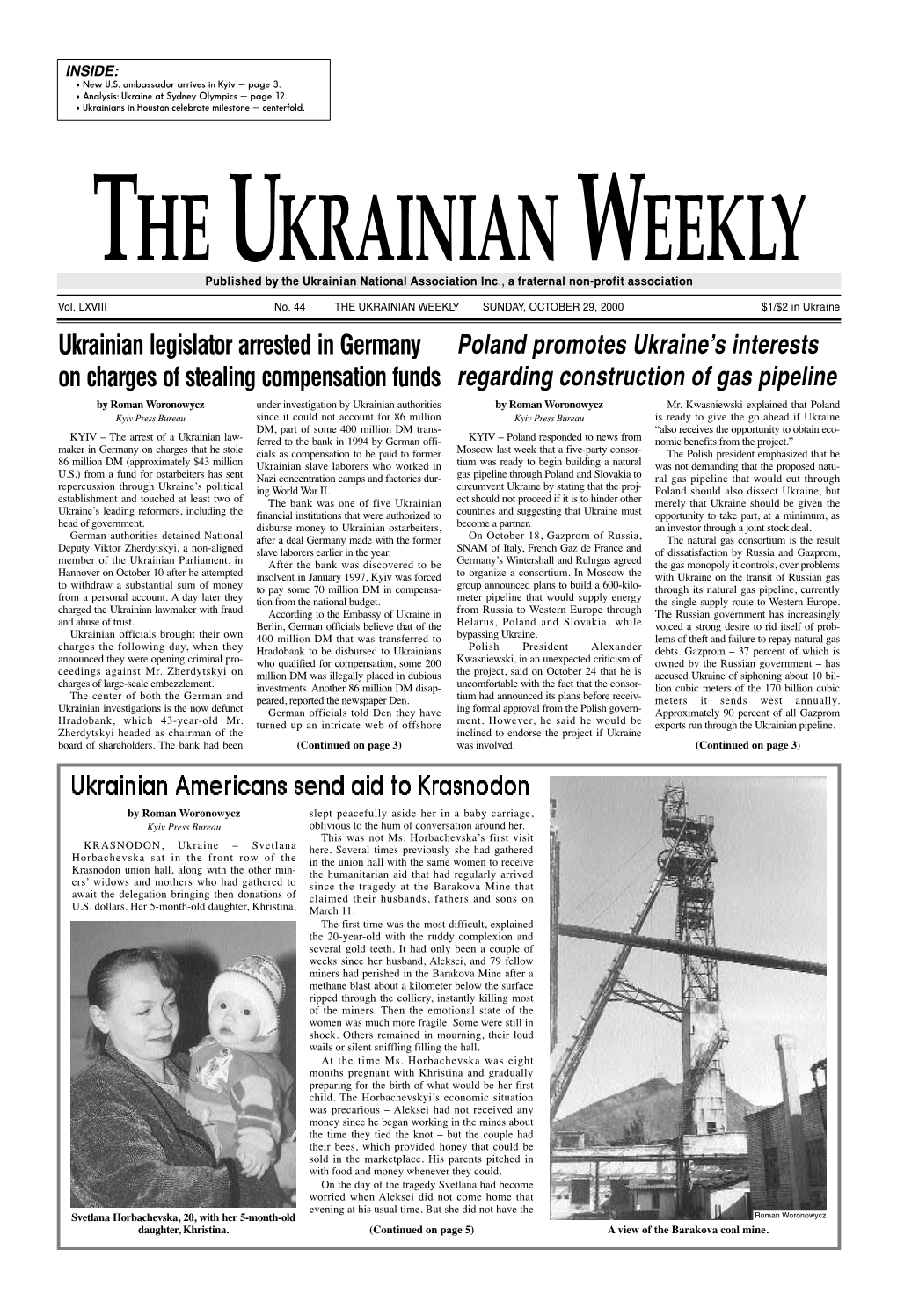 The Ukrainian Weekly 2000, No.44