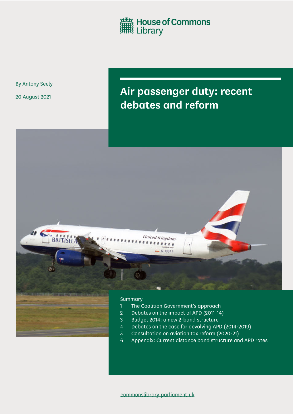 Air Passenger Duty: Recent Debates and Reform