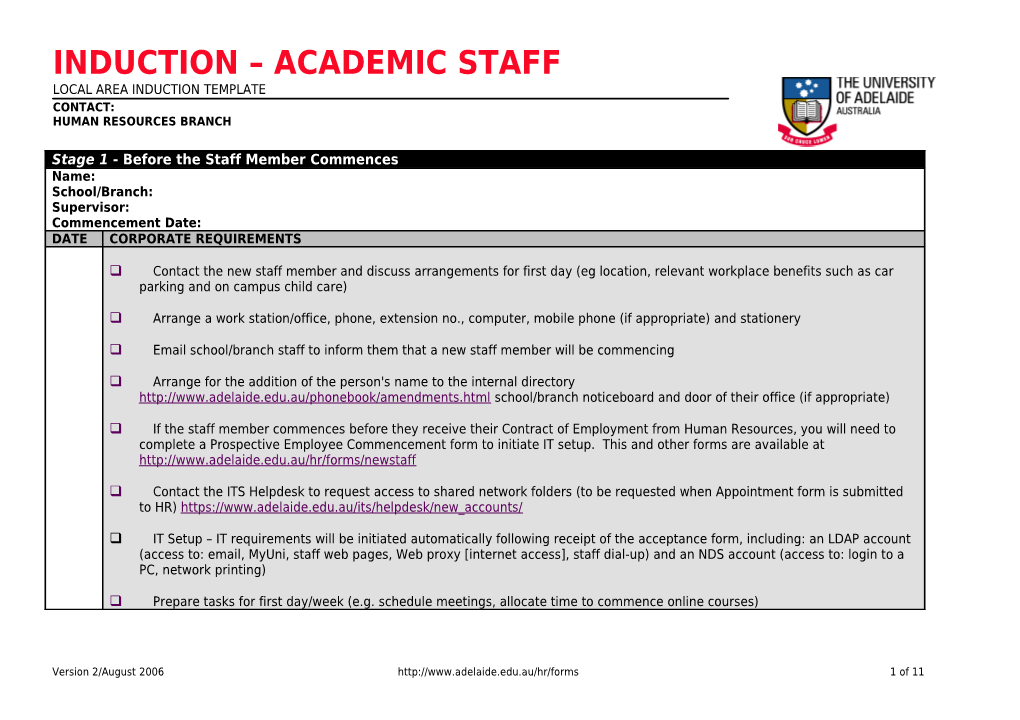 Local Induction Provided By Supervisors & Managers