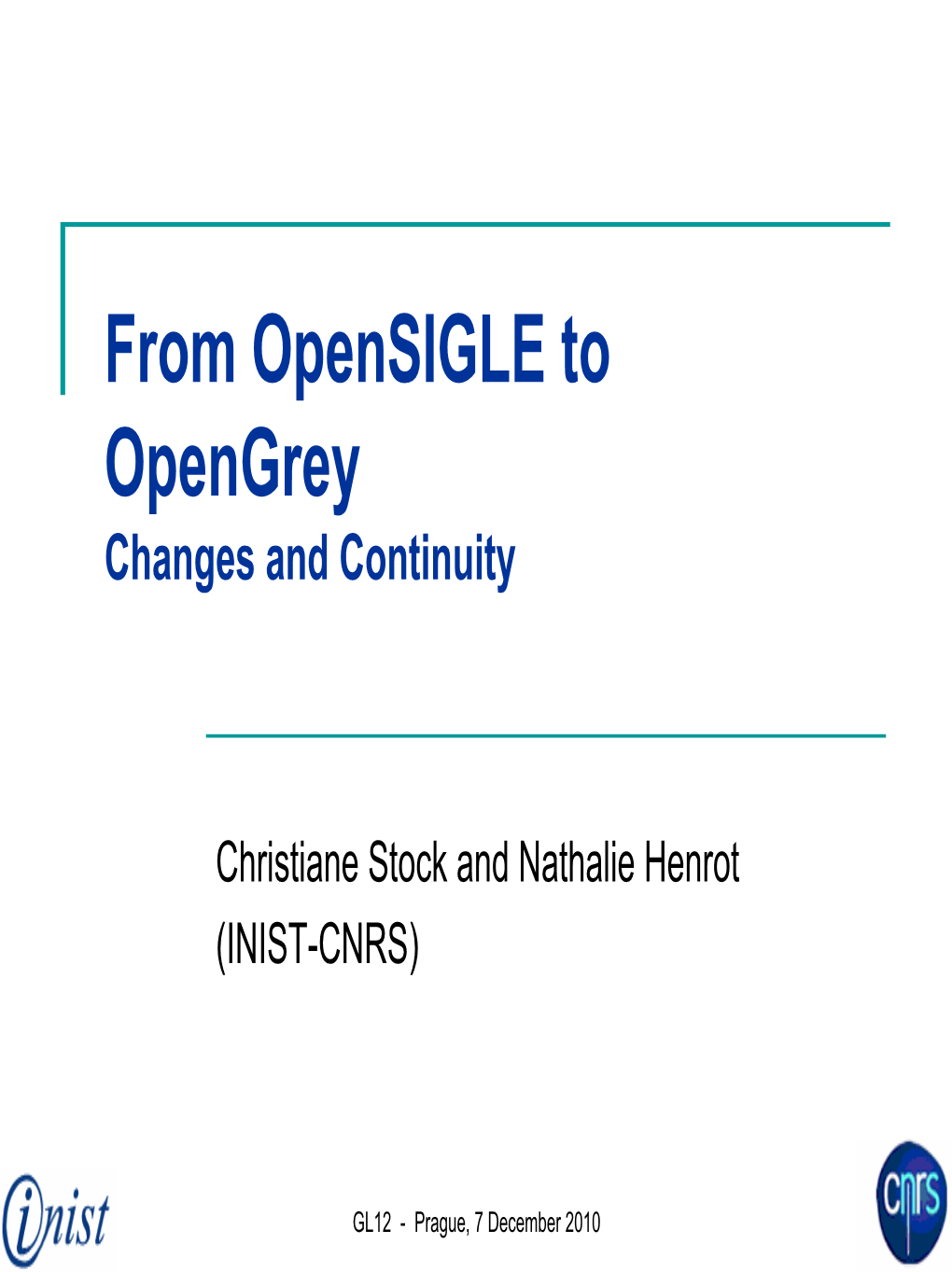 Opensigle – the Right Metadata in the Right Place