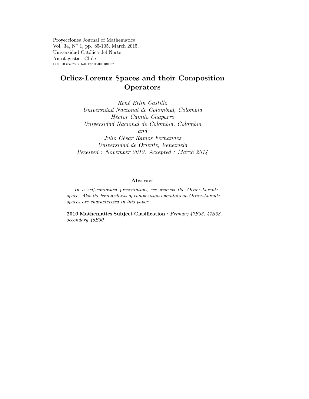 Orlicz-Lorentz Spaces and Their Composition Operators