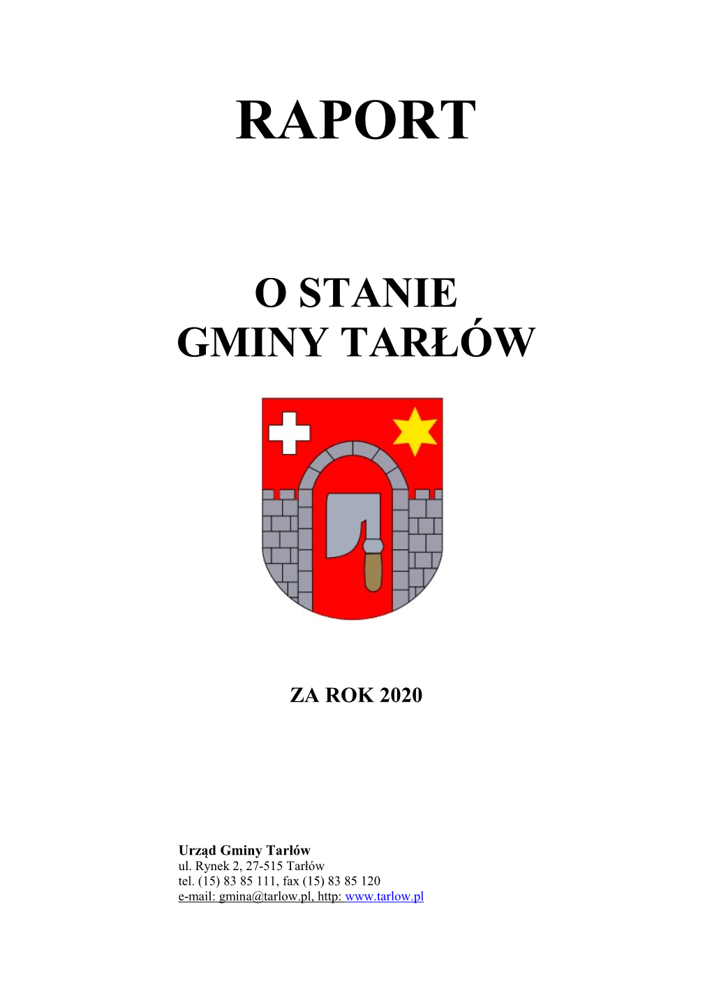 Raport O Stanie Gminy Tarłów 2020