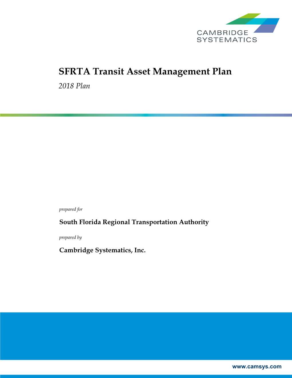 SFRTA Transit Asset Management Plan 2018 Plan