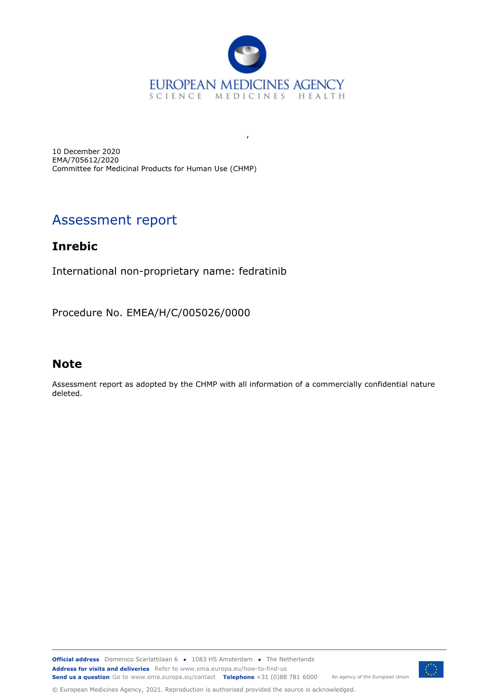 Public Assessment Report