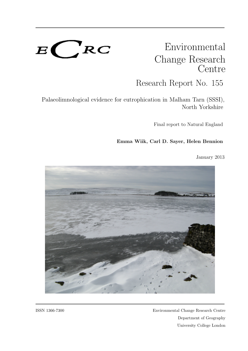 Environmental Change Research Centre Research Report No