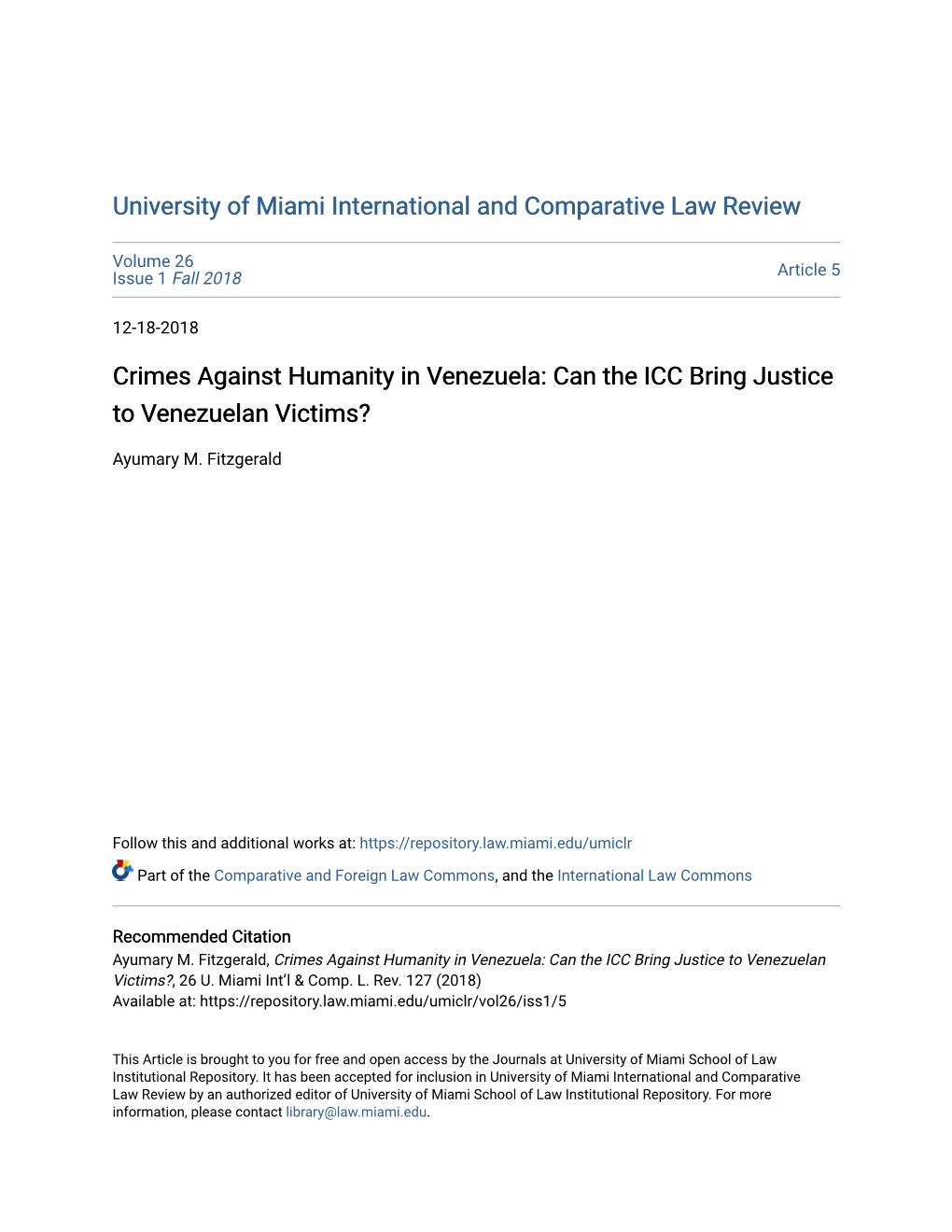 Crimes Against Humanity in Venezuela: Can the ICC Bring Justice to Venezuelan Victims?