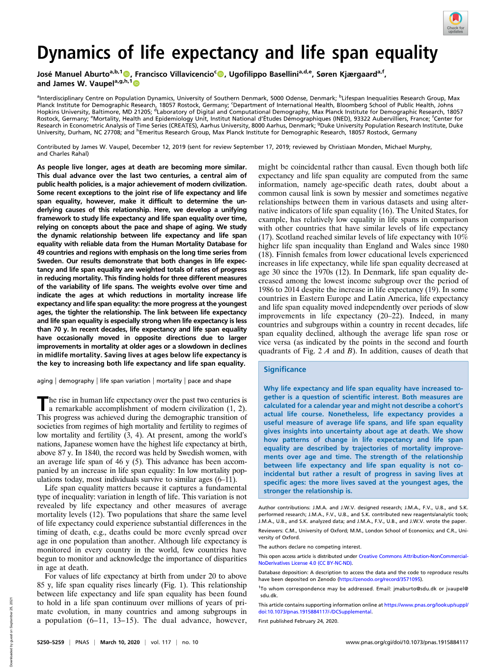 Dynamics of Life Expectancy and Life Span Equality