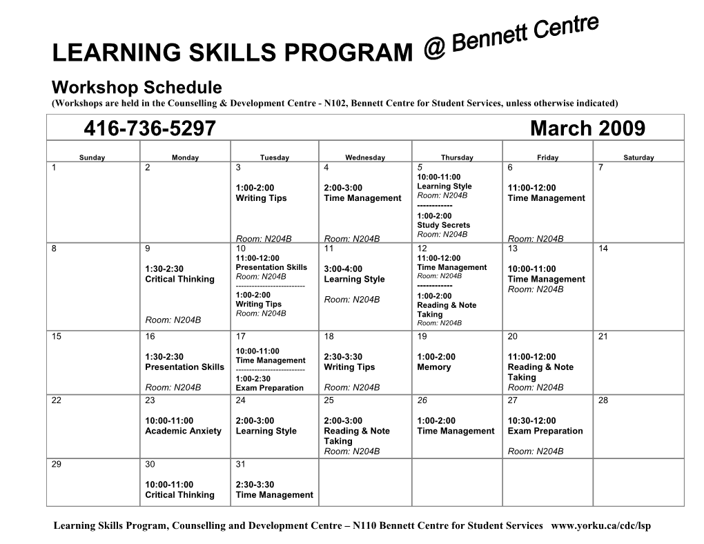 Learning Skills Program