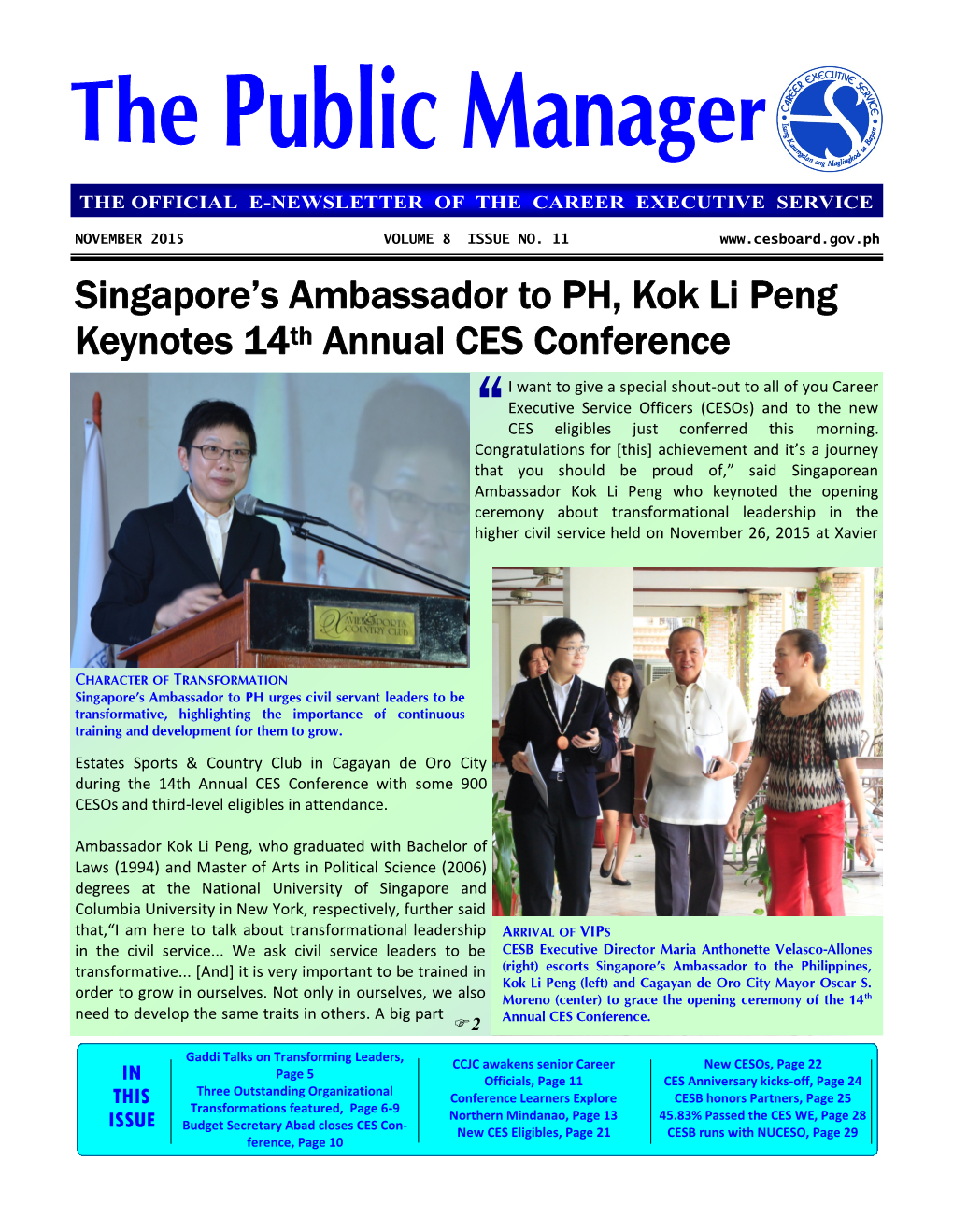 Singapore's Ambassador to PH, Kok Li Peng Keynotes 14Th Annual CES