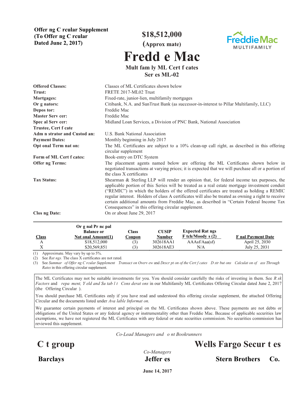 (Approximate) Freddie Mac Multifamily ML Certificates Series ML-02