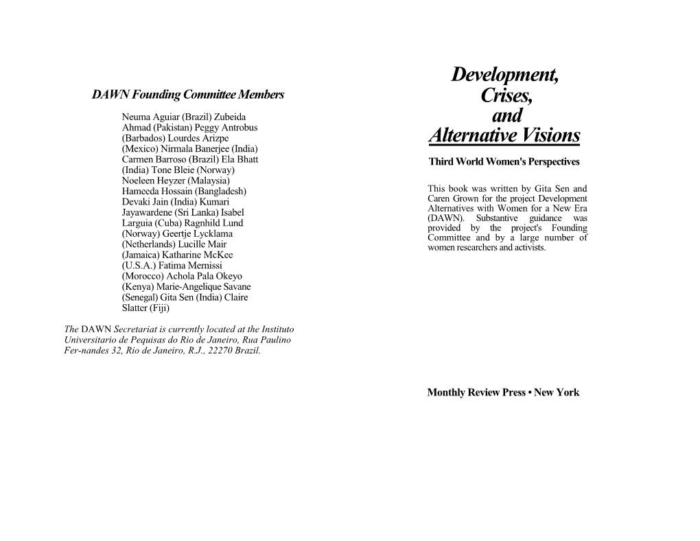 Development, Crises, and Alternative Visions