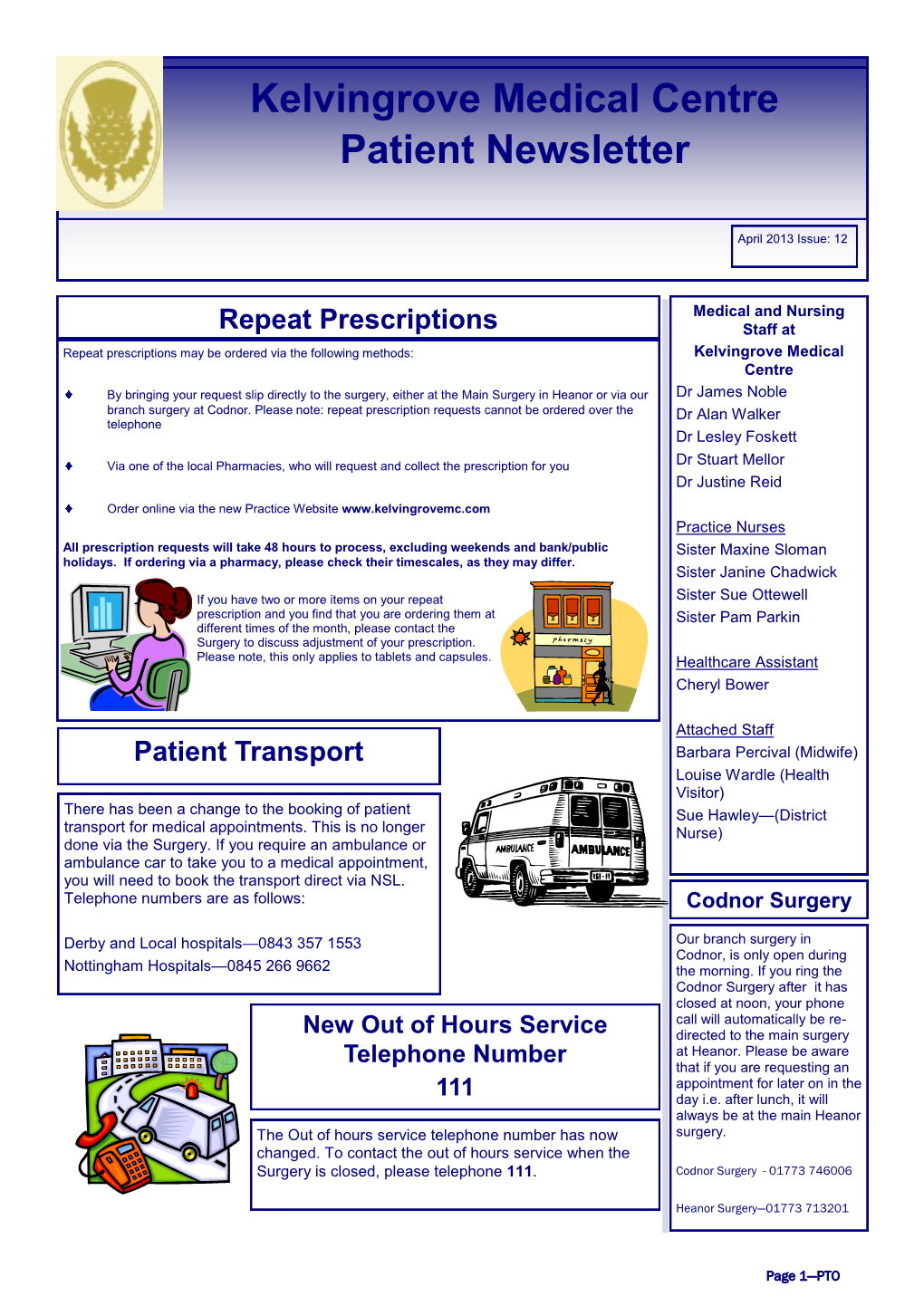 Kelvingrove Medical Centre Patient Newsletter