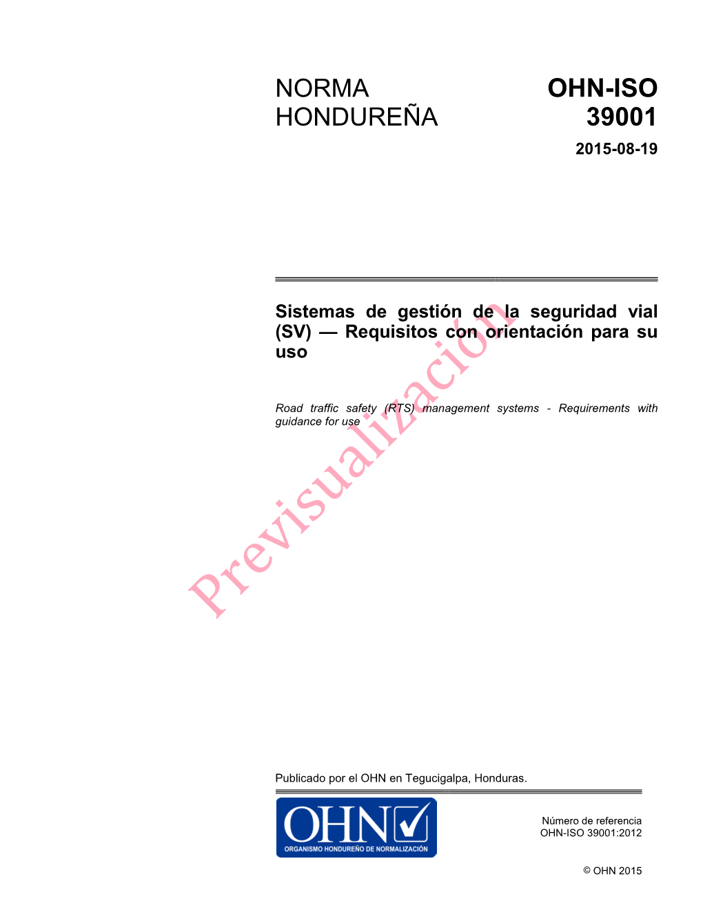 Ohn-Iso 39001:2012