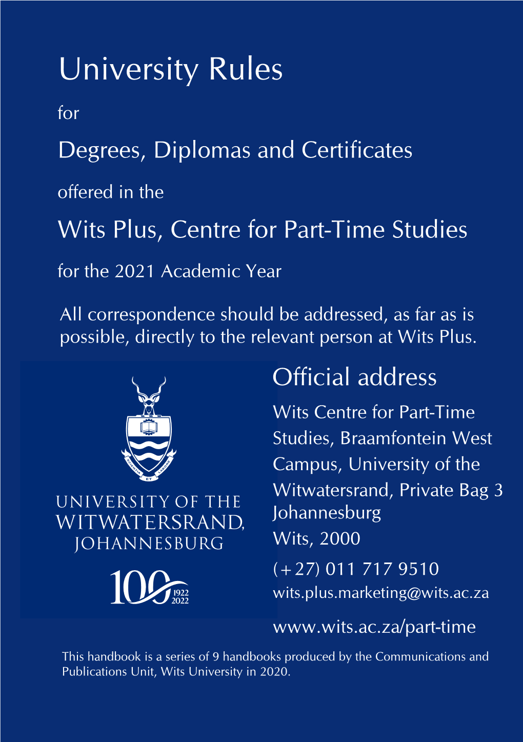 2021 Wits Plus Rules and Syllabuses