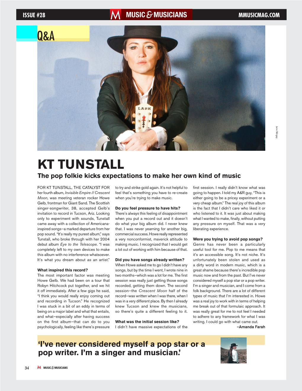 Kt Tunstall the Pop Folkie Kicks Expectations to Make Her Own Kind of Music