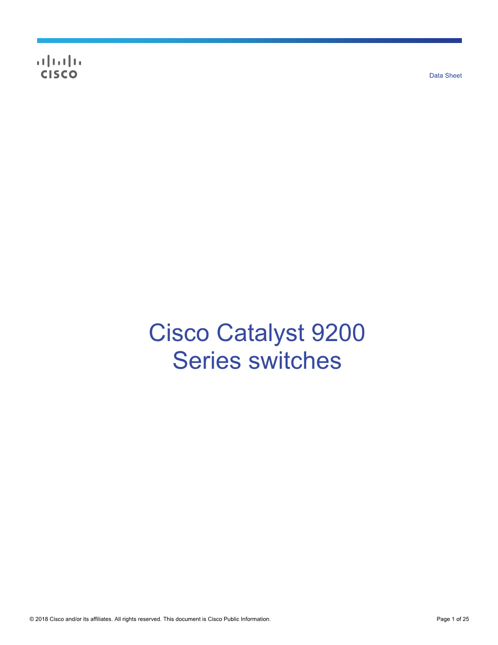 Cisco Catalyst 9200 Series Switches Data Sheet