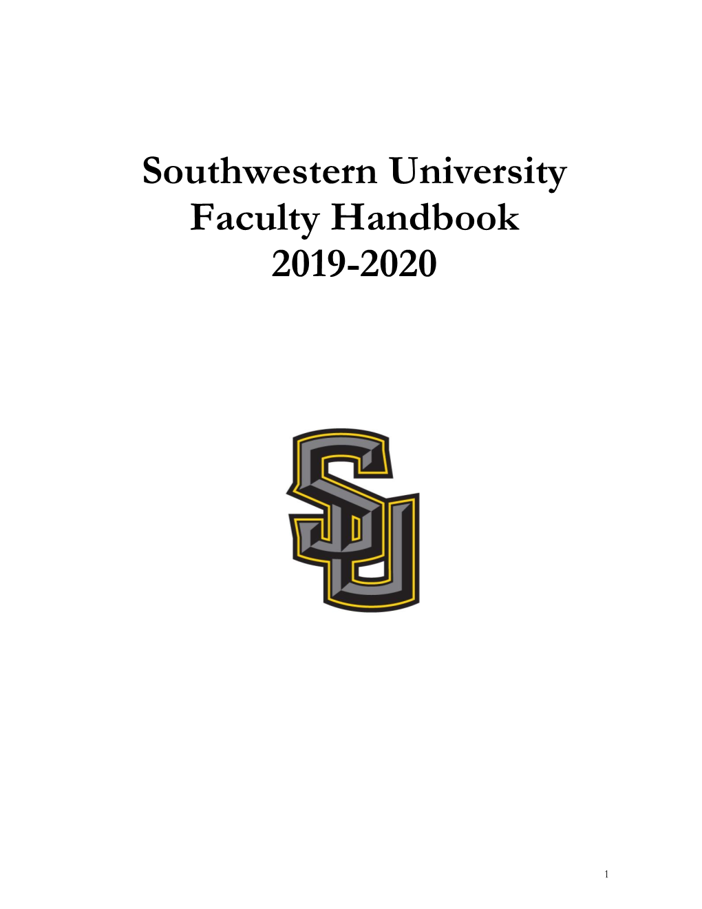 Southwestern University Faculty Handbook 2019-2020