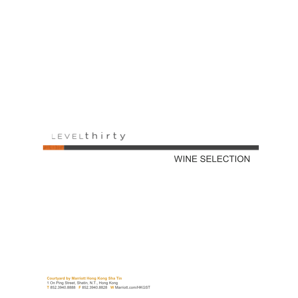 Wine Selection Menu