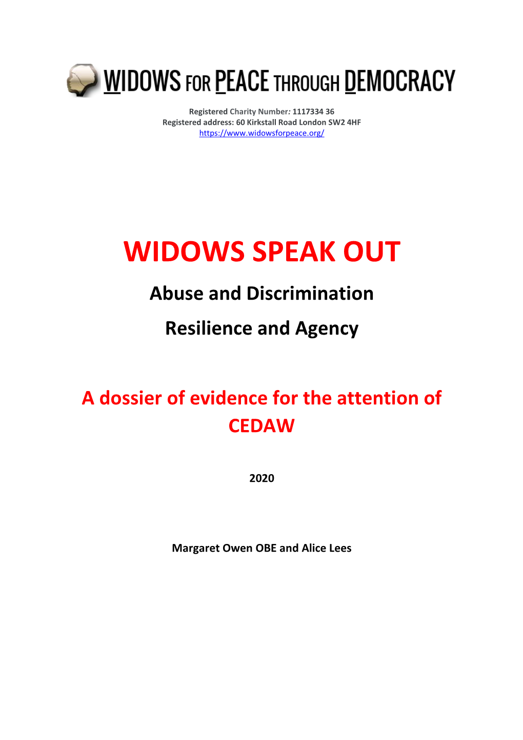 Dossier of Evidence for the Attention of CEDAW