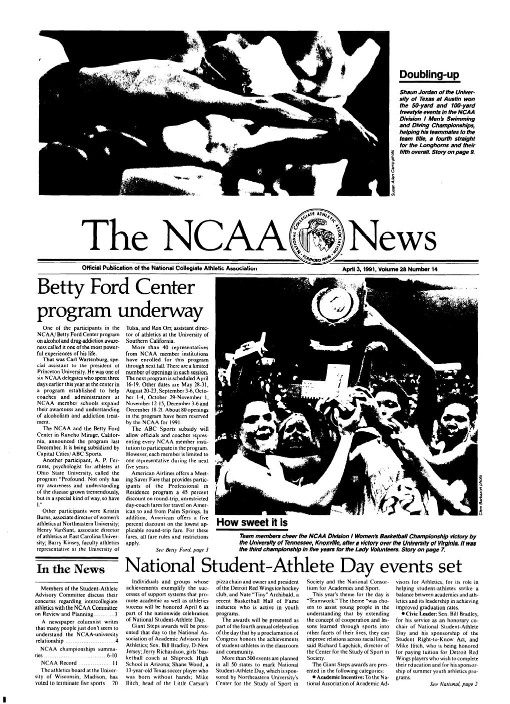 THE NCAA NEWS/April 3,Lssl 3 Betty Ford