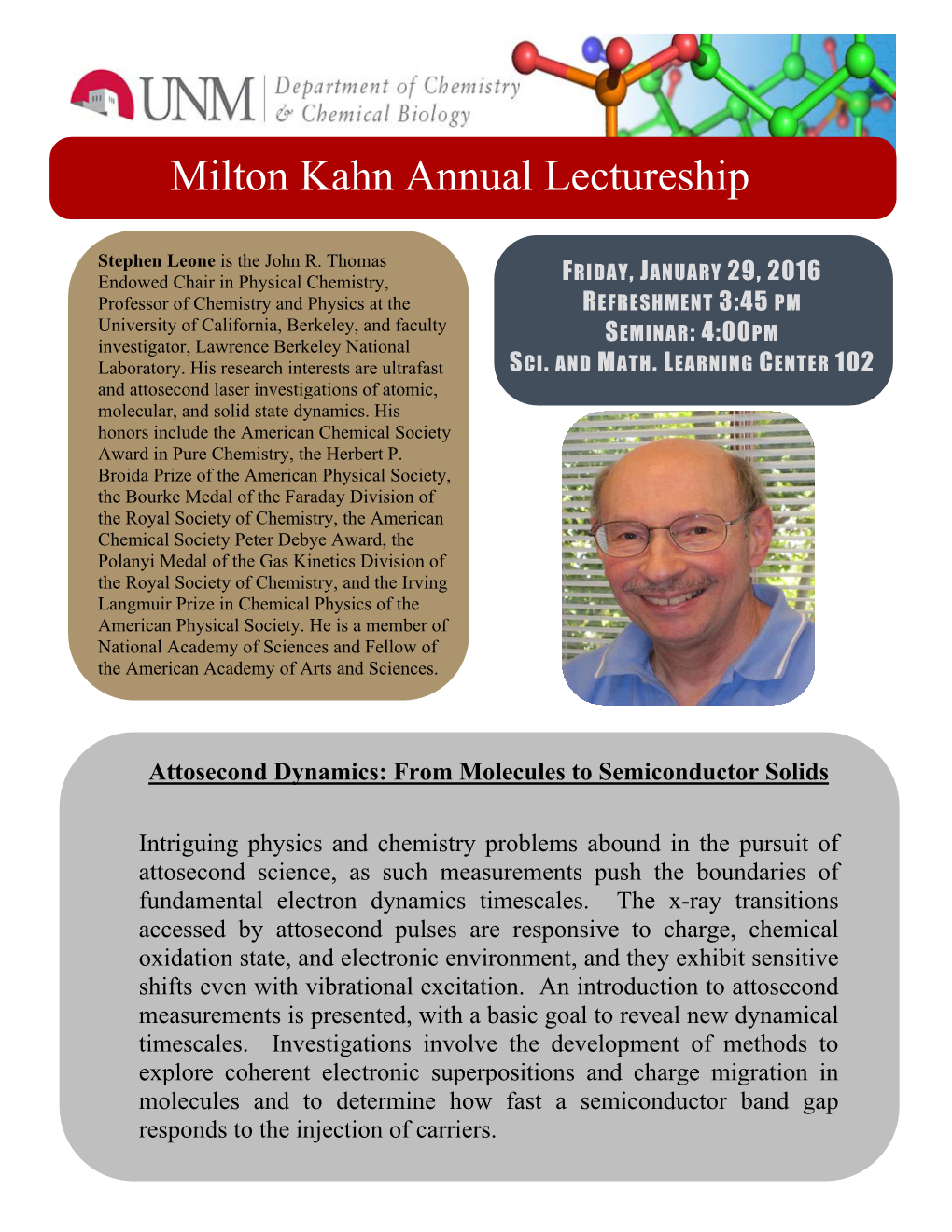 Milton Kahn Annual Lectureship