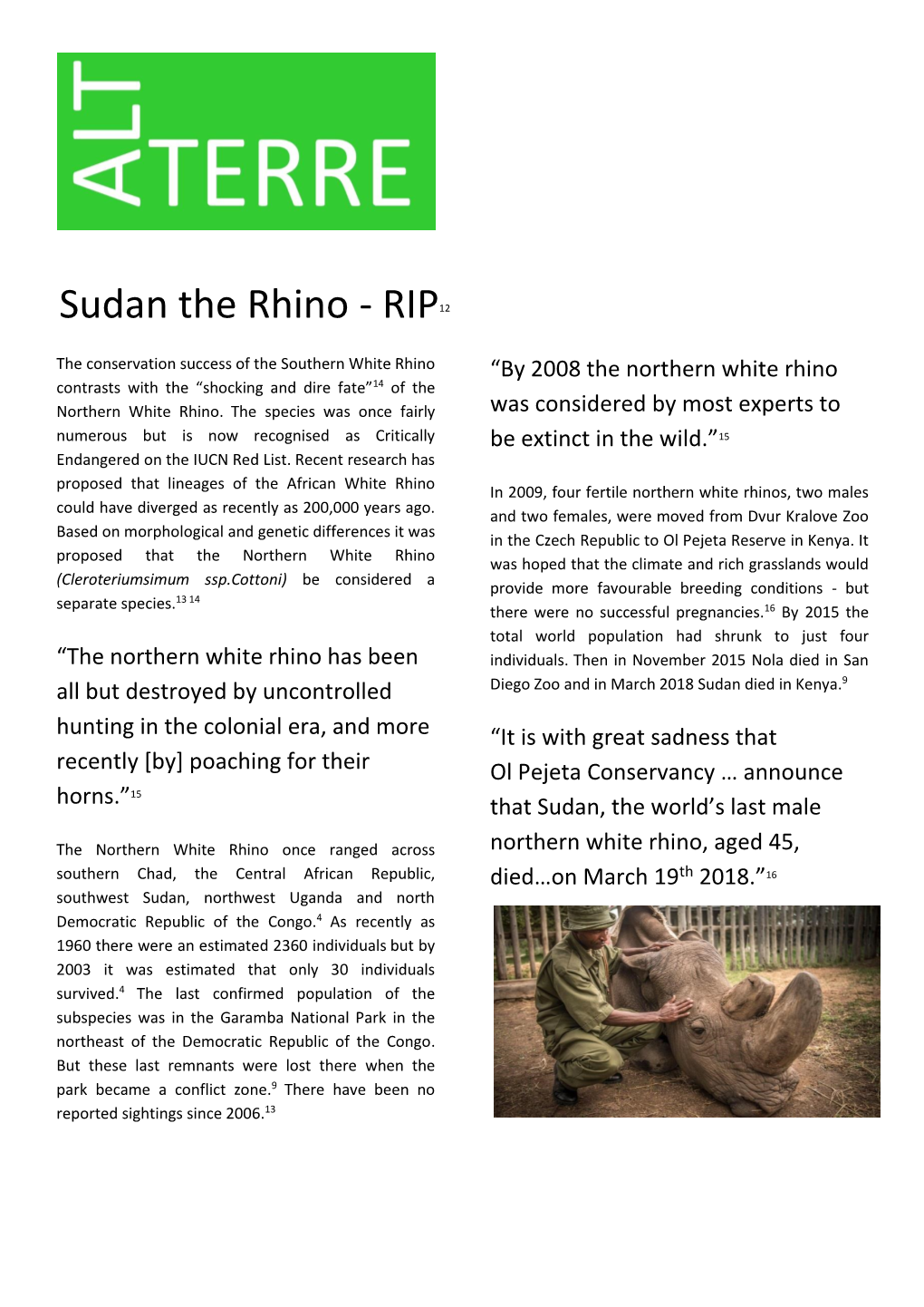 Sudan the Rhino - RIP12