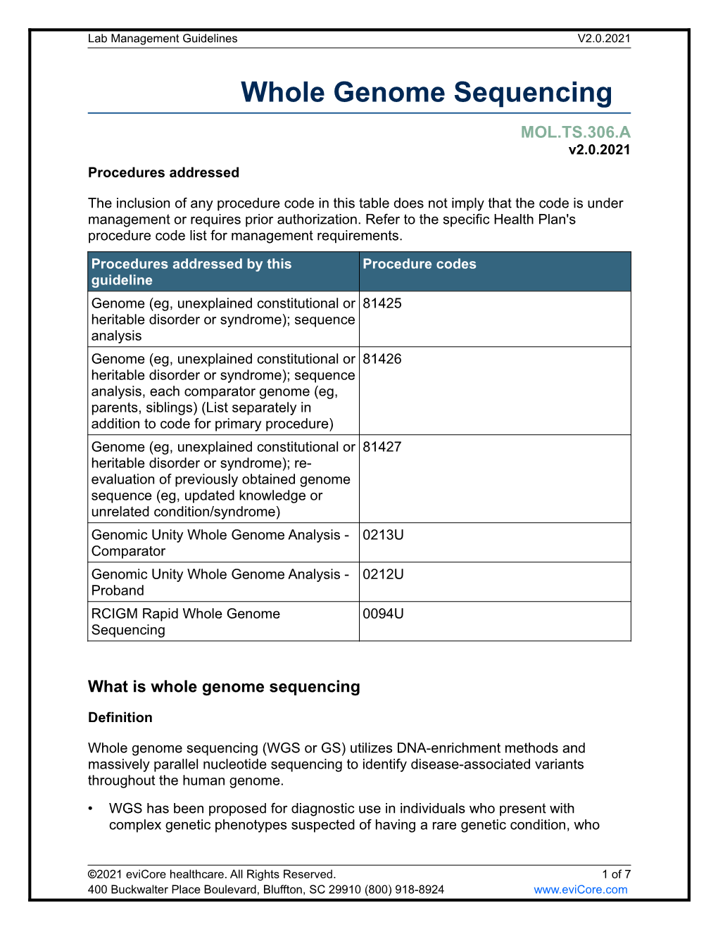 Whole Genome Sequencing