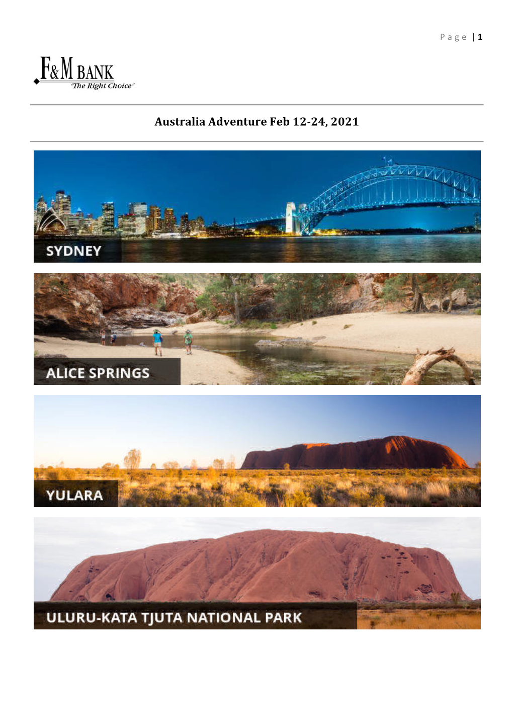 Australia Adventure Feb 12-24, 2021