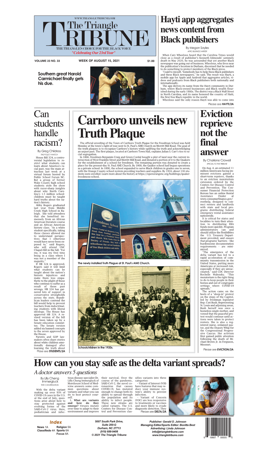 Carrboro Unveils New Truth Plaque