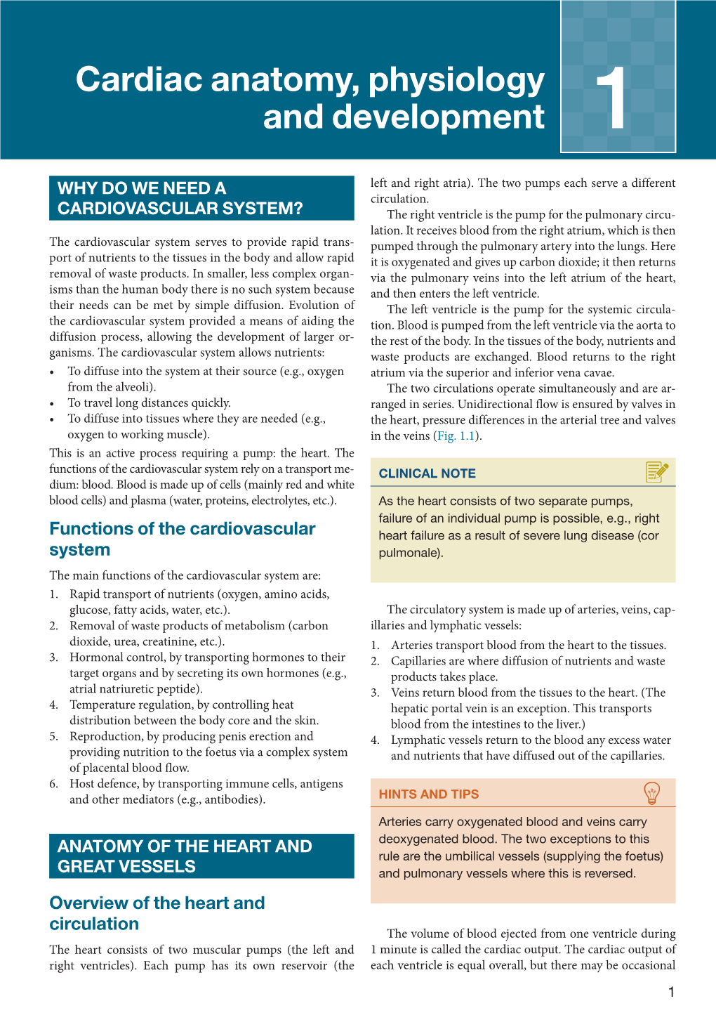 Cardiac Anatomy, Physiology and Development 1