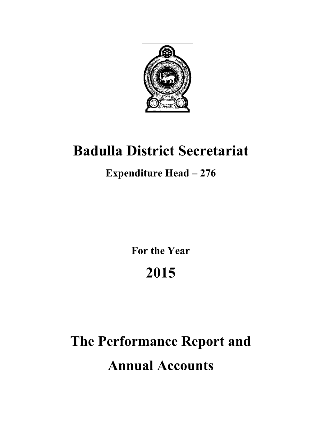 Badulla District Secretariat 2015