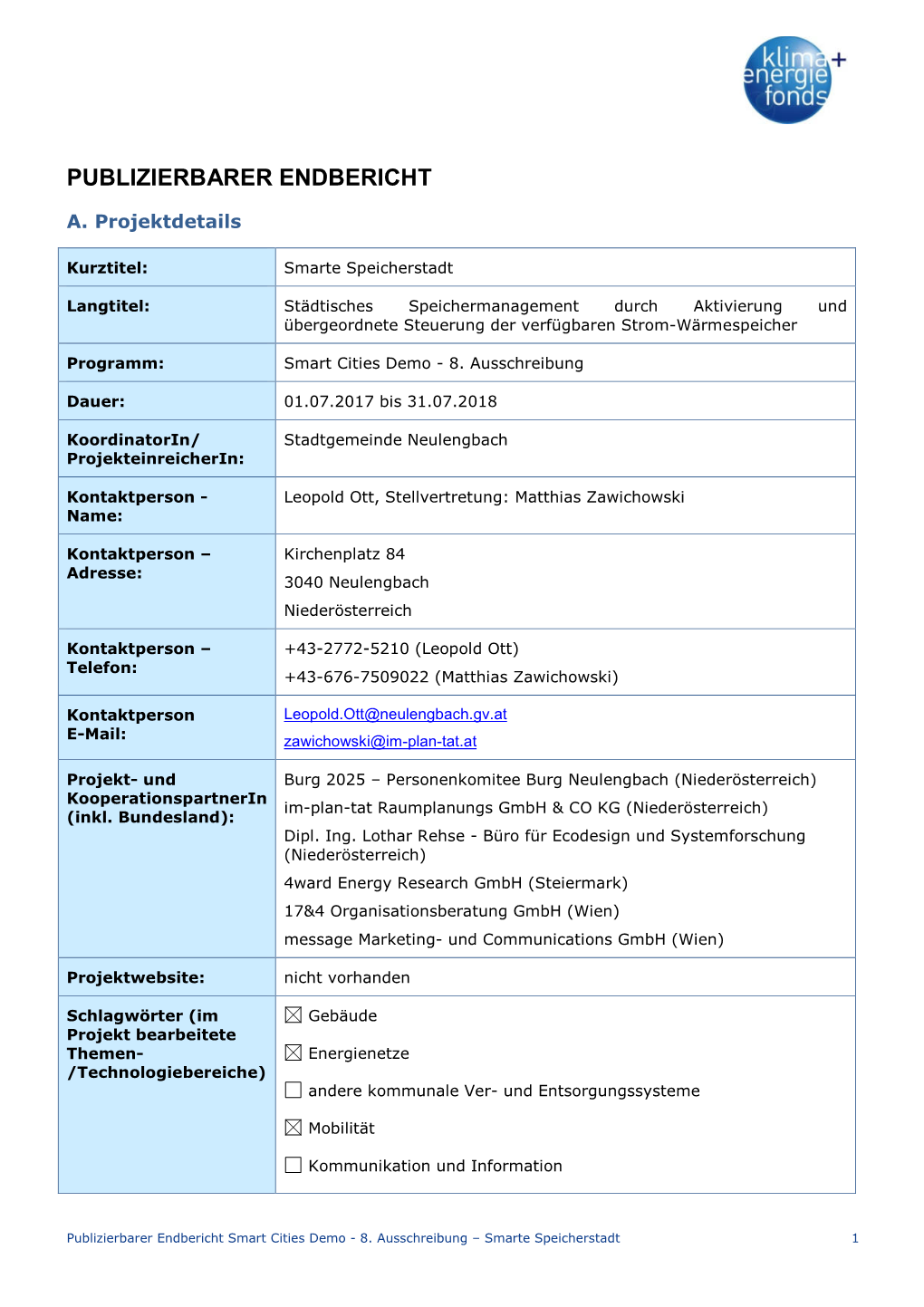 Publizierbarer Endbericht