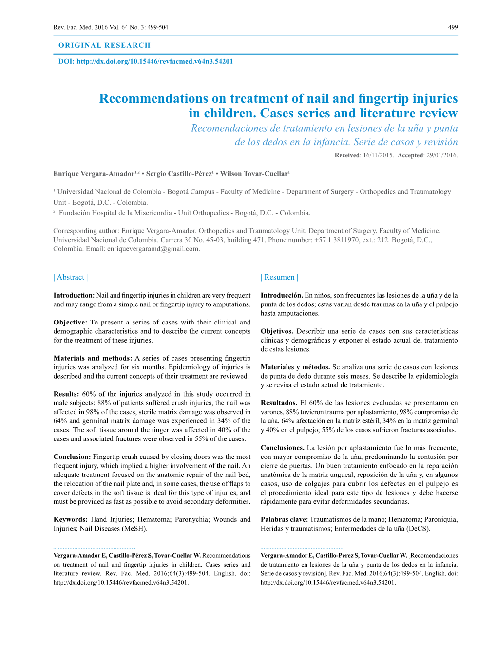 Recommendations on Treatment of Nail and Fingertip Injuries in Children