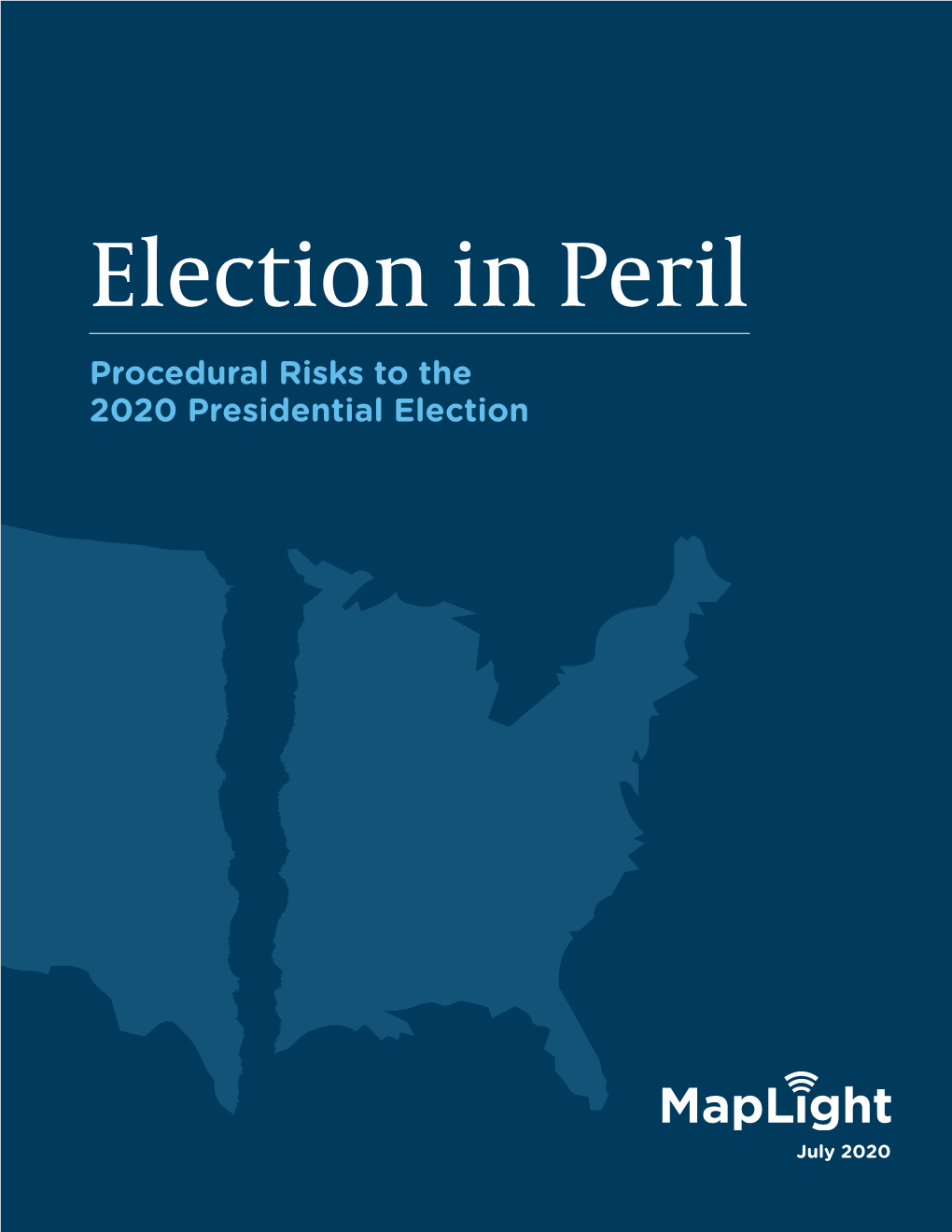 ELECTION in PERIL: PROCEDURAL RISKS to the 2020 PRESIDENTIAL ELECTION 4 Candidate Won a Majority of the Electoral College, the Decision Would Be Made by the U.S